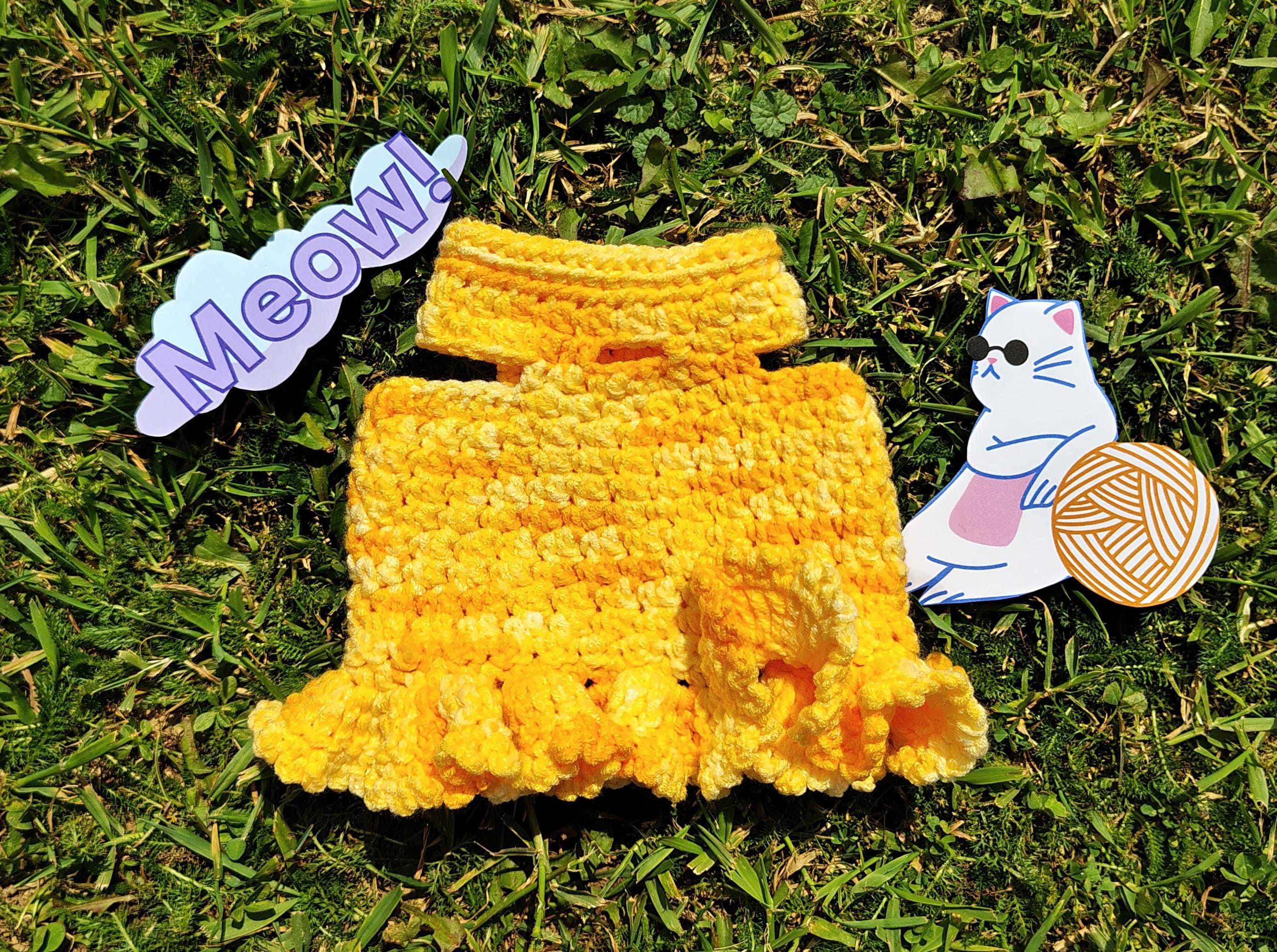 XS Dog Sweater, Small Dog Clothes, Pet Fashion, Gift Idea for Dog, Tiny Dog Clothing, Toy Dog Dress, Yellow Dog Sweater - Thumbnail 2