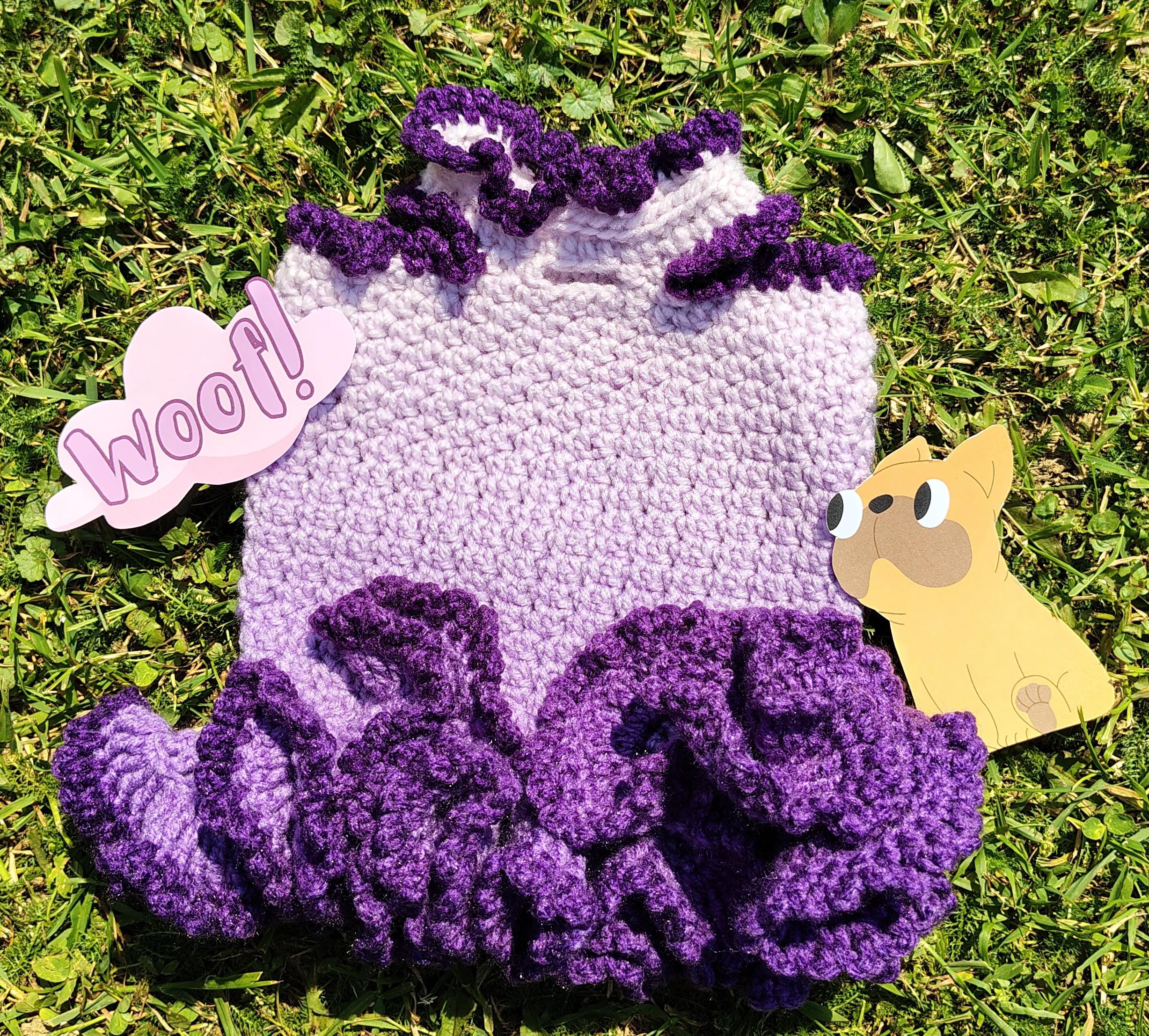 Dog Sweater Dress, Purple Pet Fashion, Gift Idea for Dog Owner, Gradient Dog Sweater, Boutique Dog Outfit