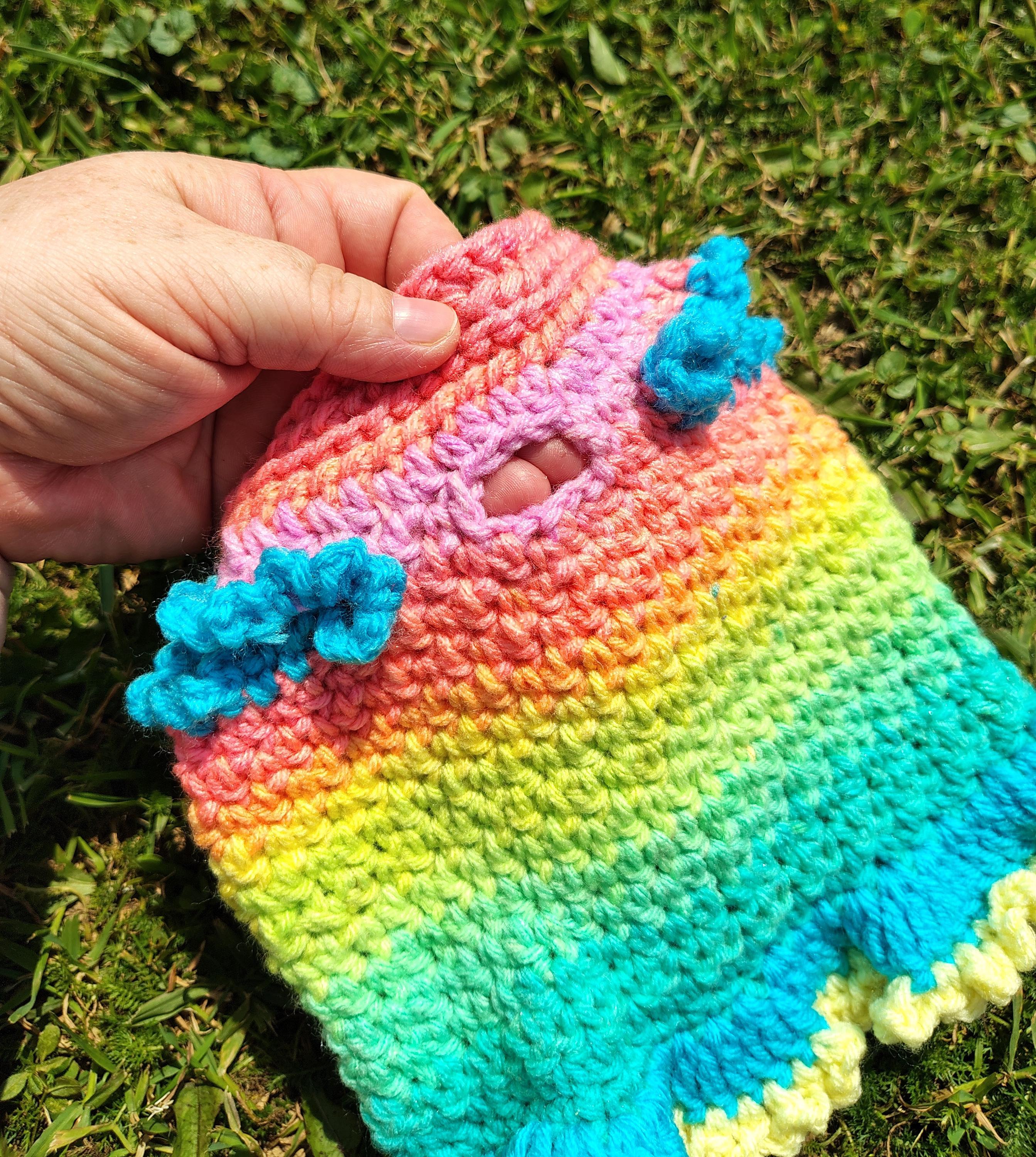 XS Dog Sweater Dress, Ruffled Pet Clothes, Dog Owner Gift Idea, Mermaid Vibe Dog Costume, Colorful Boutique Dog Outfit - Thumbnail 2