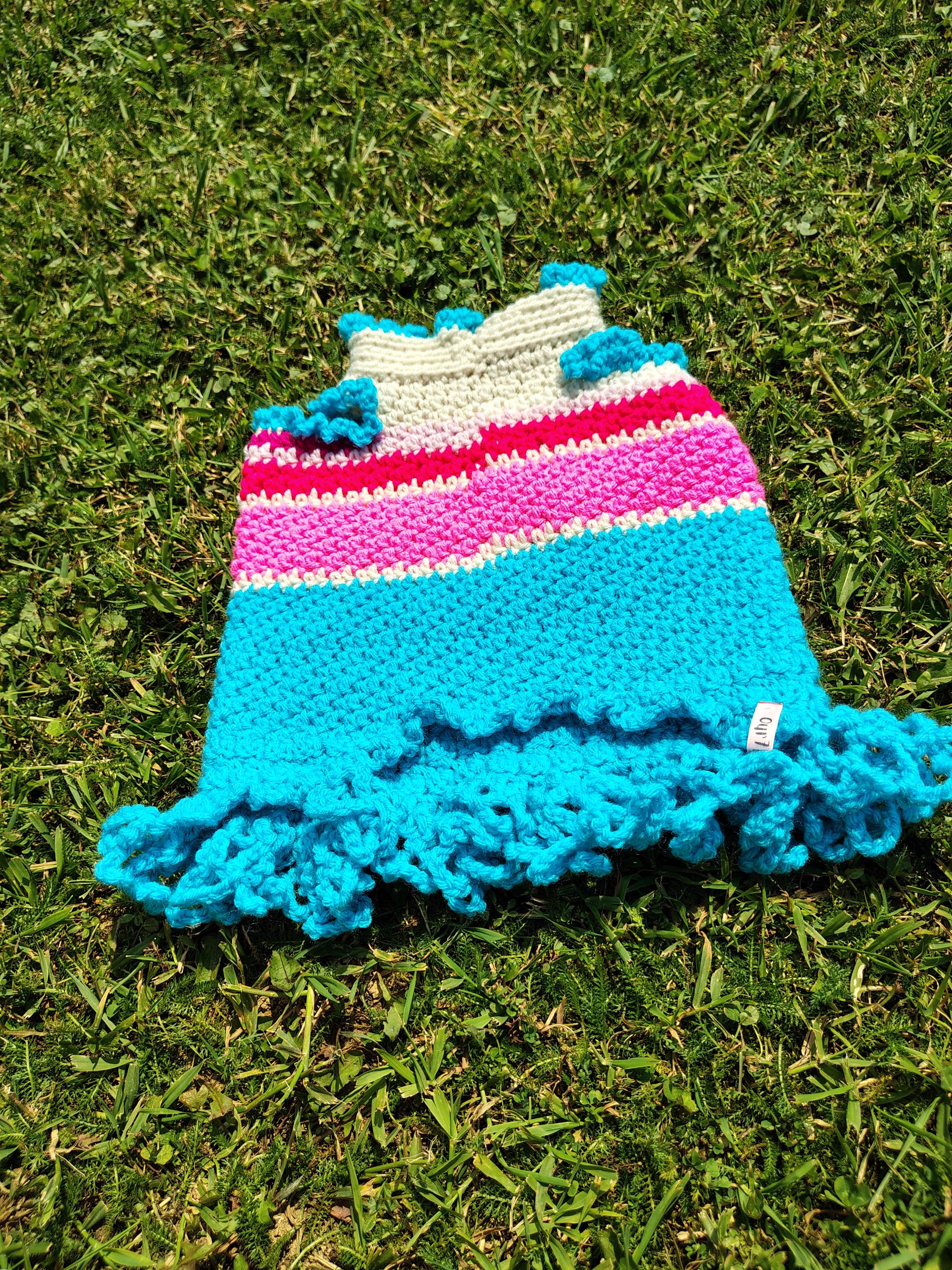 Dog Sweater, Retro Clothes for Dogs, 70s Vibe Dog Sweater, Colorful Pet Clothing, Crochet Pet Fashion, Boutique Dog Sweater - Thumbnail 6