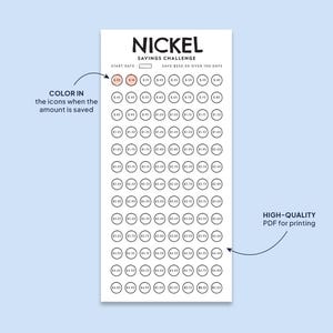 Nickel Savings Challenge Printable, Mini Savings Challenge, Coin ...