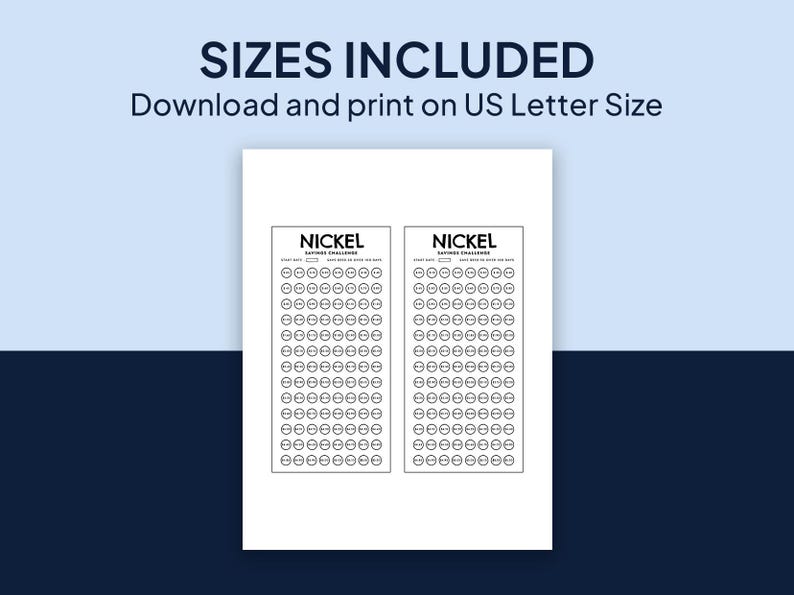 Nickel Savings Challenge Printable, Mini Savings Challenge, Coin Savings Goals, A6 Budget Binder ...