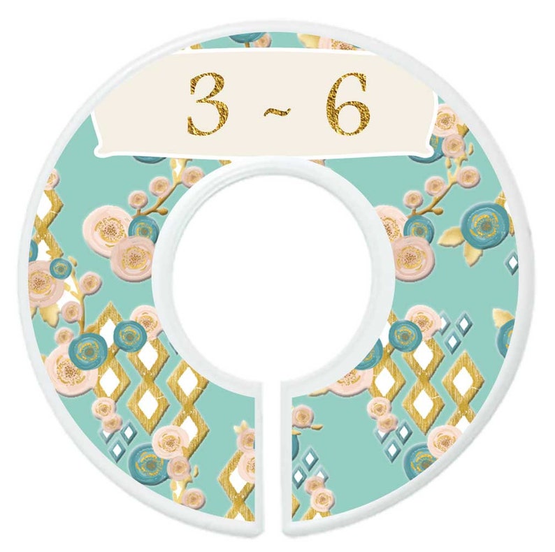 Baby Girl Closet Dividers Pink Mint Gold Boho Nursery Decor Flowers Arrows Clothes Organizers Baby Shower Gift Baby Girl