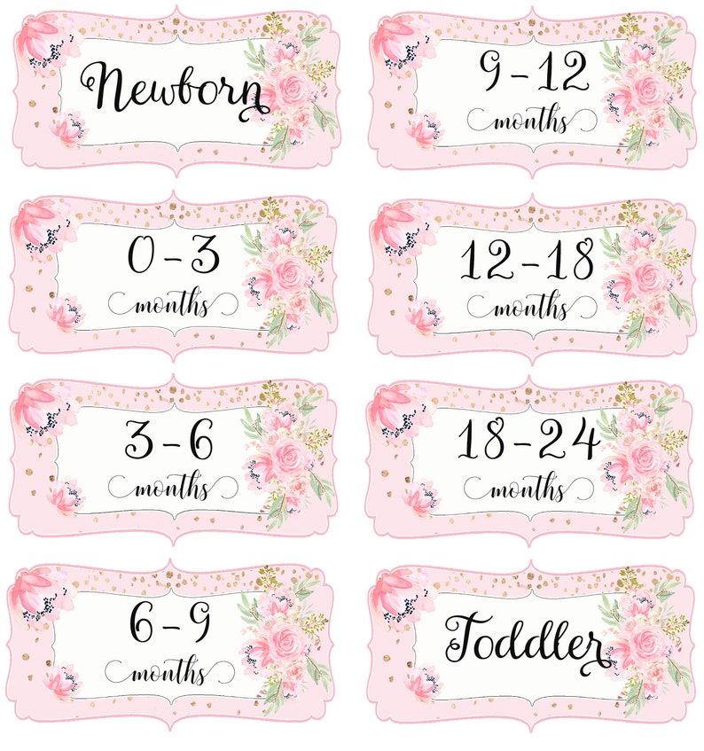 Baby Girl Nursery Organization Changing Table Labels For Etsy