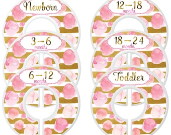 Custom Baby Closet Dividers Pink and Gold Nursery Baby Girl Clothes Organizers Baby Shower Gift Baby Girl by Mumsy Goose