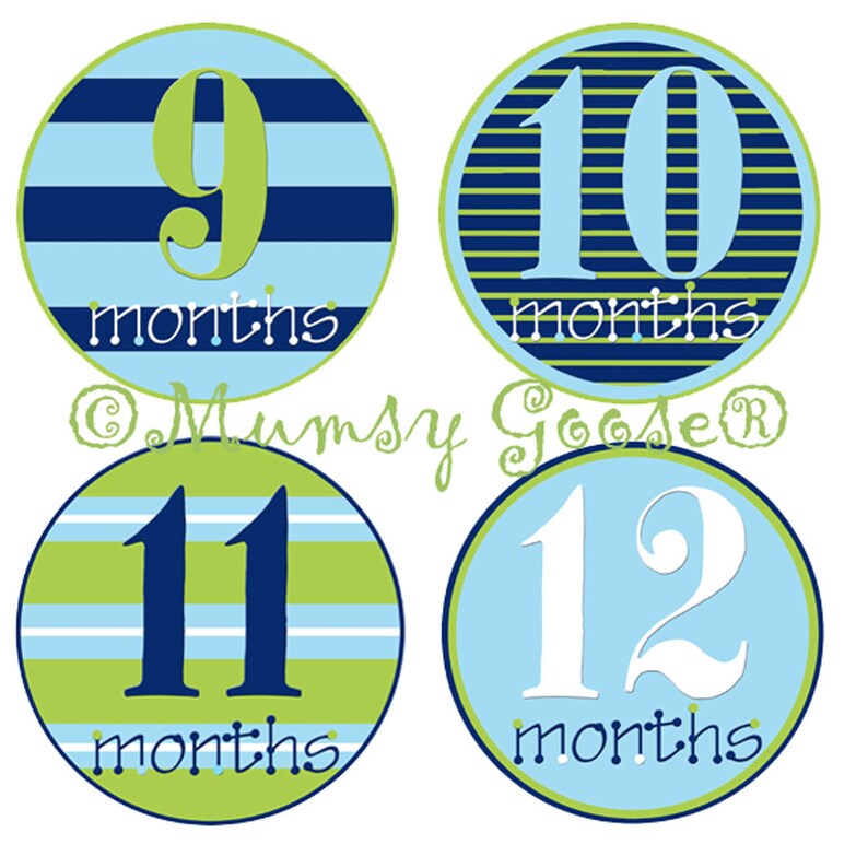 Baby Boy Stickers Baby Months Stickers Boy Month Milestone Etsy