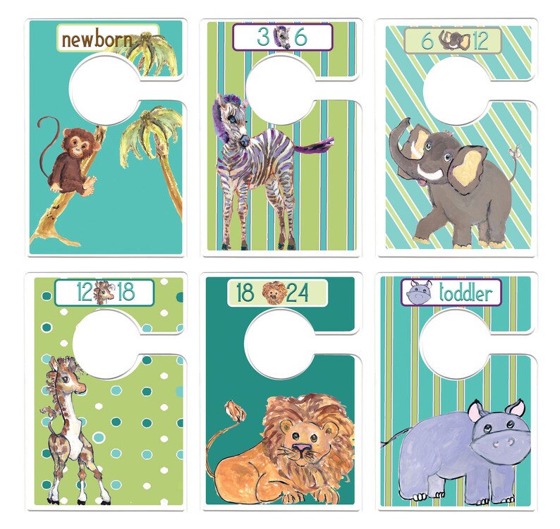Custom Baby Closet Dividers Jungle Animals Nursery Safari Etsy
