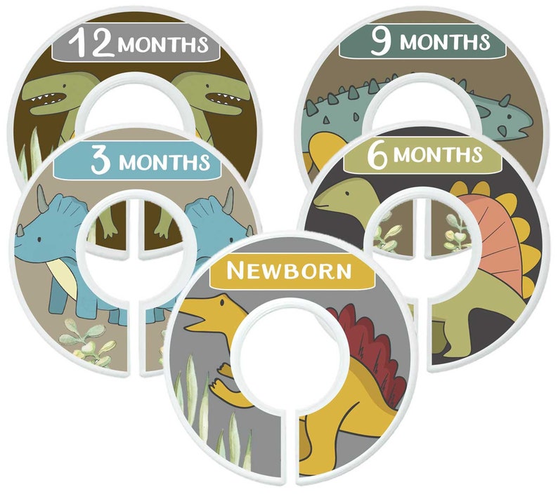 Baby Boy Closet Dividers Dinosaur Nursery Clothes Dividers Set Etsy