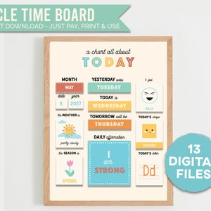 Circle Time Morning Board Printable Homeschool Calendar Instant Digital Download Morning Board AM Routine image 1