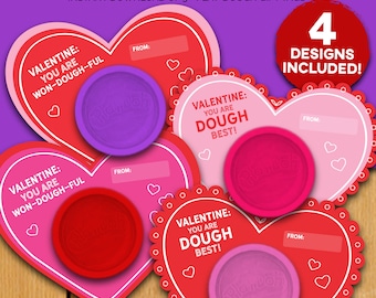 Valentine PlayDough Gift Tag, Love Gift Tag, Non Candy Valentine, Vday Party Tag, Valentine Classroom, Doh Gift Tag