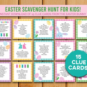 Easter Scavenger Hunt for Kids - Easy INDOOR Easter Basket Hunt - Printable Instant Download
