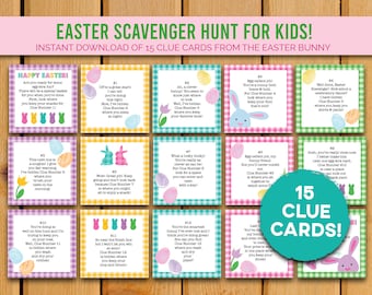 Easter Scavenger Hunt for Kids - Easy INDOOR Easter Basket Hunt - Printable Instant Download