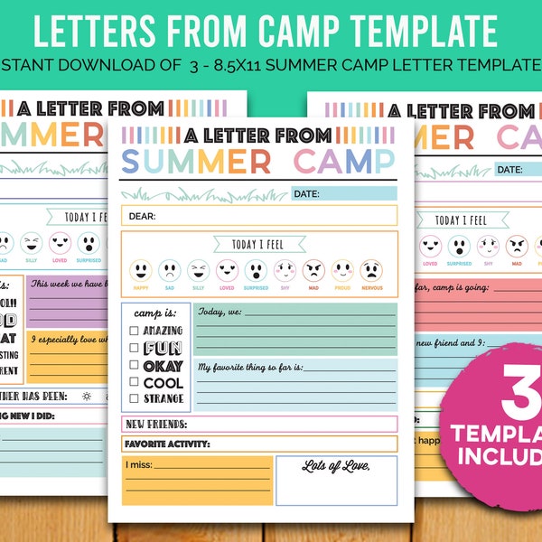 Summer Camp Letter Template Etsy Summer Camp Letter Template Etsy