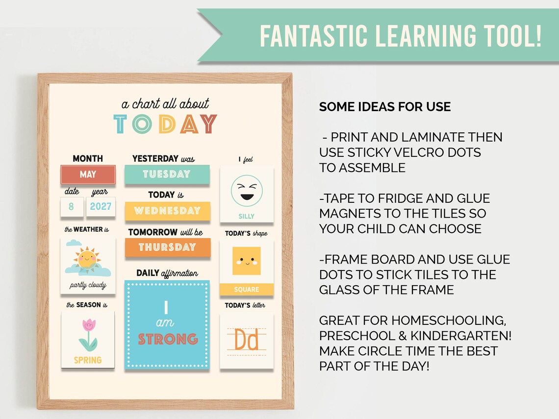Circle Time Morning Board Printable - Homeschool Calendar - Instant ...