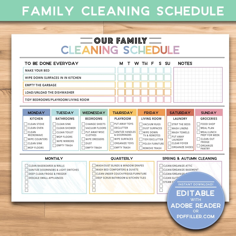 Cleaning Chart - Etsy