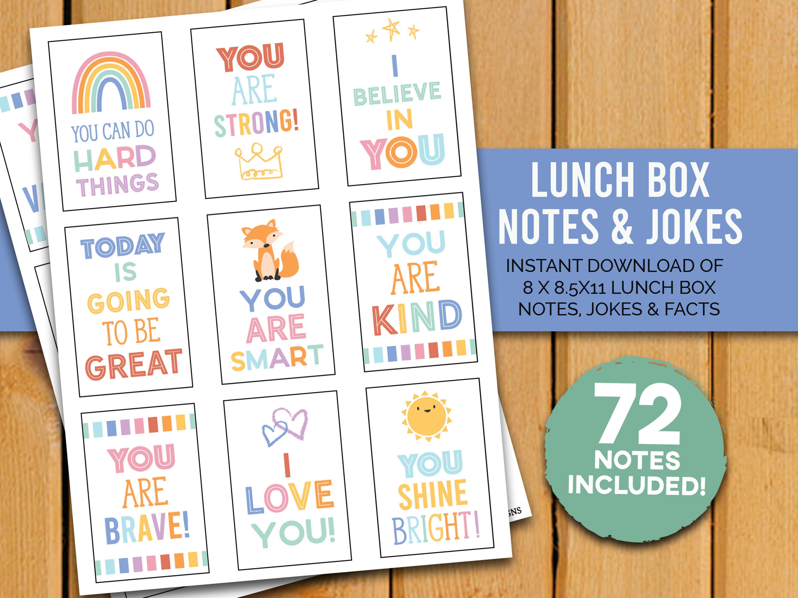 Marine Surface Smoothing 50+ Reusable Lunchbox Notes For Kids - Funny ...