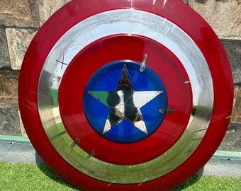 Disfraz de Capitán América: Los primeros Vengadores, Steve Rogers, escudo de acero redondo dañado, regalo de Halloween