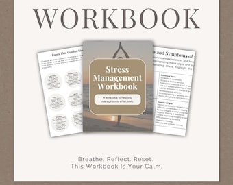 Stress Management Workbook | Printable PDF | Mindfulness Journal | Self Care Planner | Anxiety & Burnout Recovery
