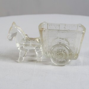Vintage Jeanette halter persglas paarden-/ezelkar Scandinavische snoepschal glas 50er