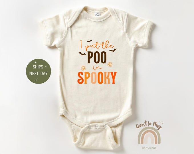 I Put the Poo in Spooky Baby Bodysuit, Funny Halloween Baby Bodysuit, Spooky Season Outfit, Cute Newborn Baby Gift Idea for Fall