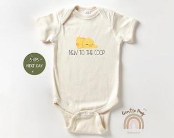 New To The Coop Farm Baby Onesie®, Farm Animal Baby Bodysuit, Funny Baby Onesie®, Cute Chick Onesie®, Baby Shower, Little Farmer Onesie®