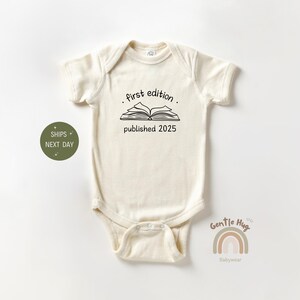 Announcement Baby Bodysuit, Cute Baby Onesie Gift for Baby Shower, first edition announcement gift, Newborn Outfit, Funny Baby Shower Gift