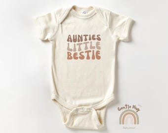 Auntie's Little Bestie Baby Apparel, Cute Auntie Baby Apparel, Funny Baby Apparel, Baby Shower Gift, Family Baby Bodysuit, New Auntie Gift