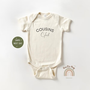 Cousin Club Onesie®, Retro Bodysuit, Cousin Natural Baby Onesie®, New Cousin Gift, Natural Baby Onesie®, Baby Shower Gift