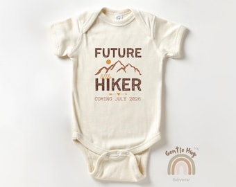 Future Little Hiker Baby Bodysuit, Hiking Pregnancy Announcement Bodysuit, Outdoor Adventure Baby Outfit, Soft Natural Neutral Clothes