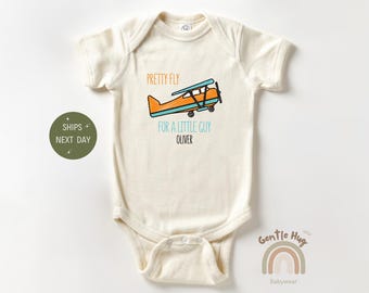 Custom Personalized Adorable Flying Plane Baby Bodysuit, Flying Plane Bodysuit, Custom Name Flying Plane Bodysuit, Cute Flying Plane Gift