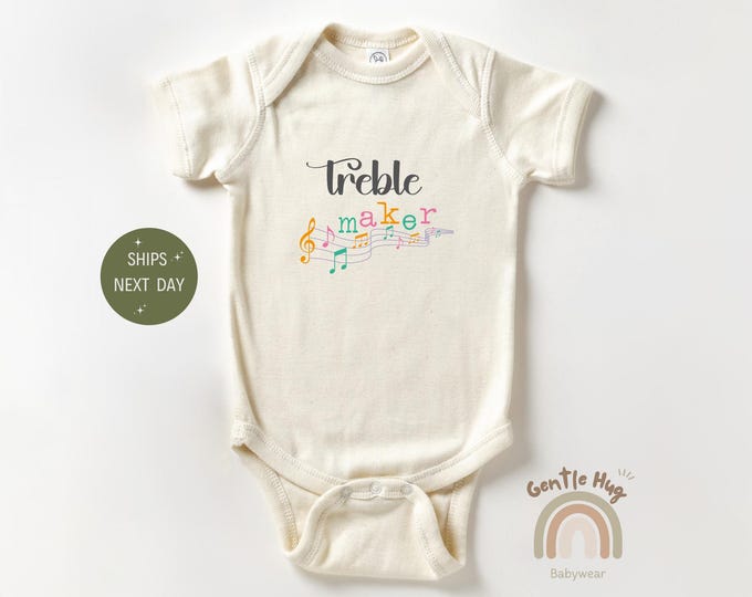 Treble Maker Baby Apparel, Funny Music Baby Bodysuit, Music Teacher Gift, Little Trouble Maker Apparel, Music Lover Apparel, New Baby Gift