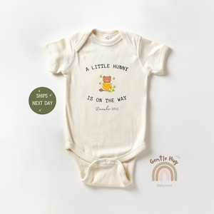 A Little Hunny is on The Way Pooh Bear Baby Announcement Baby Onesie®, Custom Baby Onesie®, Newborn Clothes Pregnancy Reveal
