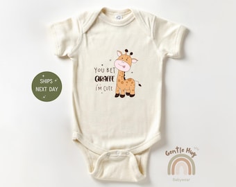 You Bet Giraffe I'm Cute Bodysuit, Funny Giraffe Baby Bodysuit, Cute Animal Baby Bodysuit, Adorable Giraffe Bodysuit, Baby Shower Gift