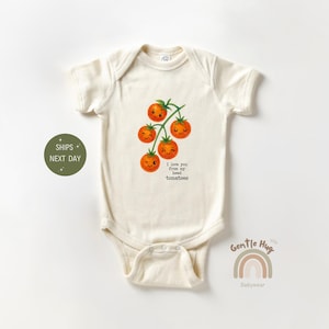 Cute I Love You From My Head Tomatoes Baby Onesie®, Funny Tomatoes Baby Bodysuit, Baby Shower Gift, Fruit Vegetable Natural Baby Clothes