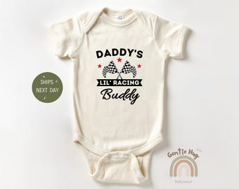 Daddy's Lil Racing Buddy Bodysuit, Funny Racecar Baby Bodysuit, I Love My Dad Baby Bodysuit, Fathers Day Bodysuit, Baby Shower Gift
