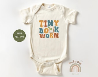 Tiny Bookworm Baby Bodysuit, Adorable Reading Lover Bodysuit, Funny Bookish Baby Outfit, Smart Baby Shower Gift, Cute Baby Clothes
