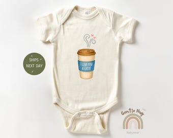 I Love You A Latte Baby Bodysuit – Coffee Lover Baby Bodysuit – Funny Baby Clothes – Cute Pun Baby Bodysuit – Baby Shower Gift