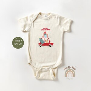 Cute Merry Christmas Baby Onesie®, Natural Funny Christmas Onesie®, Reindeer Baby Onesie®, Christmas Newborn Baby Gift, Holiday Bodysuit