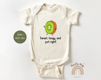 Sweet & Zesty Kiwi Baby Bodysuit, Funny Fruit Baby Outfit, Natural Newborn Baby Bodysuit, Cute Baby Shower Gift Idea, Unisex Baby Clothes