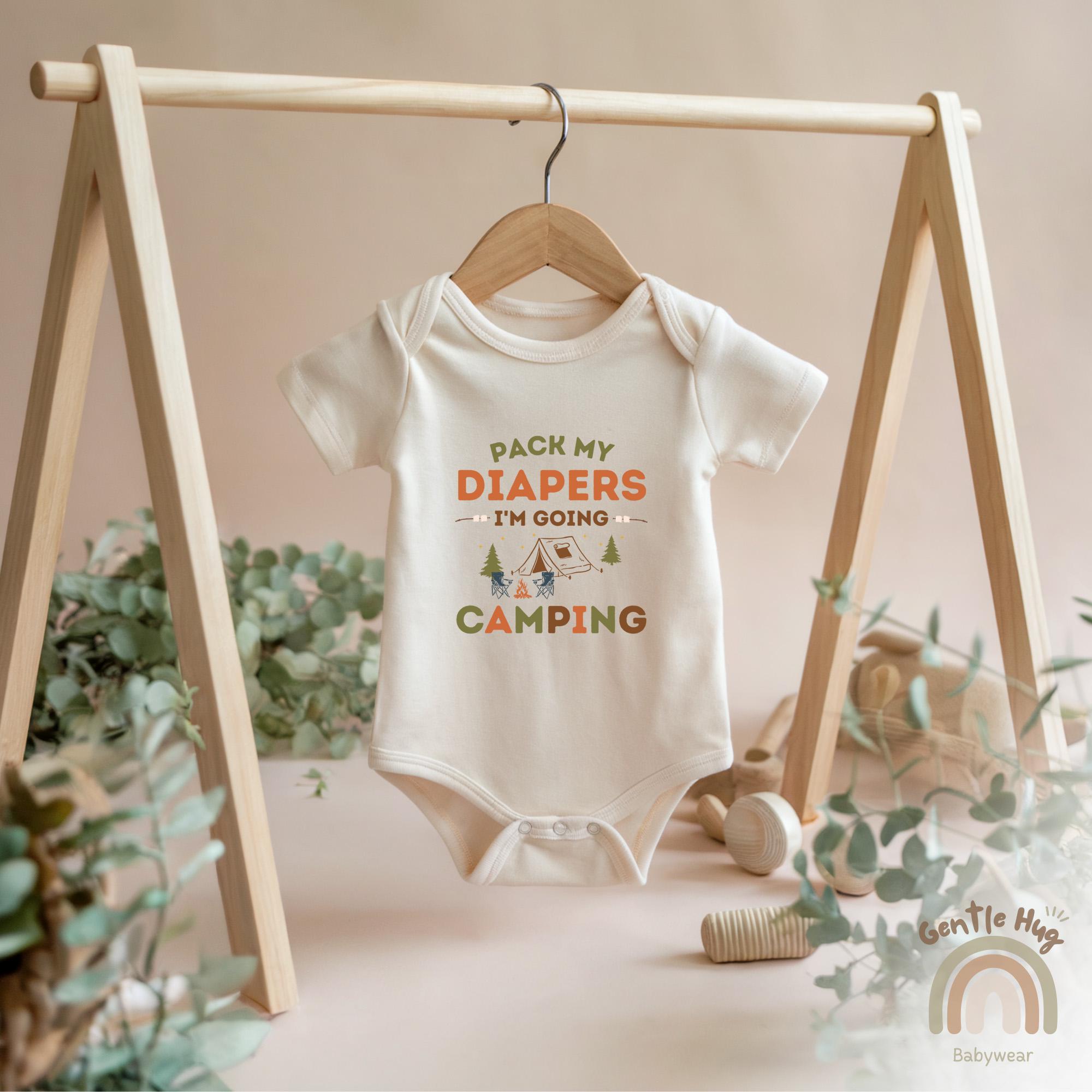 Pack My Diapers I'm Going Fishing Baby Onesie® Bodysuit
