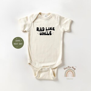 Rad Like Dad Baby Onesie® - Retro Father&#39;s Day Natural Bodysuit Natural Baby Onesie® - Cute First Father&#39;s Day Gift - Newborn Baby Bodysuit