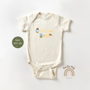 Little Gentleman Baby Onesie®, Dapper Baby Outfit, Cute Bowtie & Hat Style, Funny Baby Shower Gift, Classy Newborn Look, Little Man Clothes