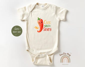 Cute But Spicy Baby Bodysuit, Funny Chili Pepper Bodysuit, Cute Baby Outfit, Adorable Baby Shower Gift For Boys & Girls