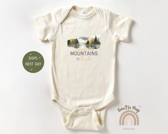 I Love to the Mountains and Back Baby Bodysuit, Adventure Baby Bodysuit, Travel Baby Bodysuit, Woodland Newborn Clothes, Funny Baby Bodysuit