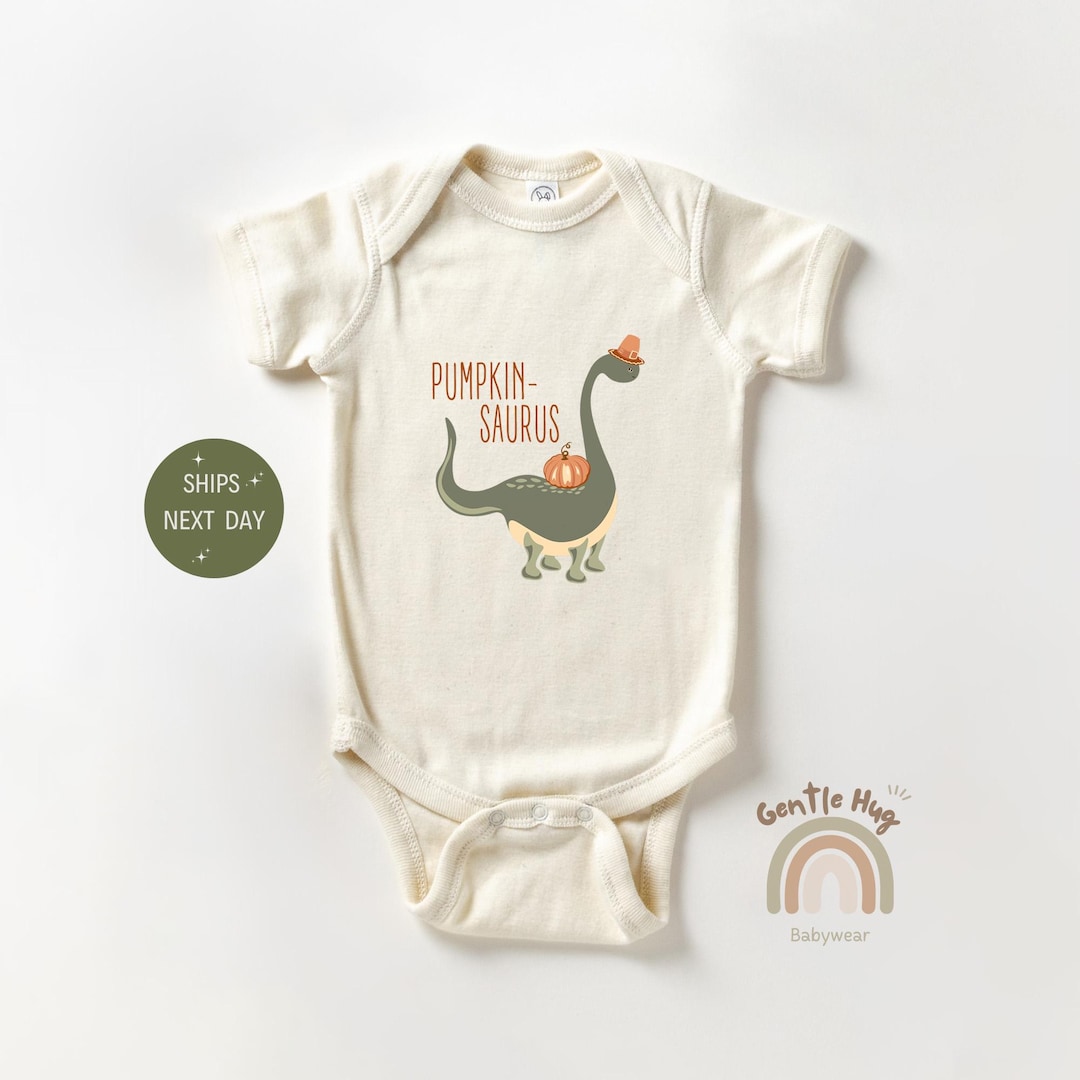 Pumpkin Saurus Baby Bodysuit, Funny Dinosaur Halloween Outfit, Cute ...