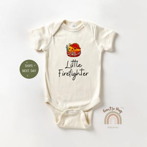 Little Firefighter Onesie®, New Daddy Baby Onesie®, Cute Fire Fighter Baby Gift, Pregnancy Surprise Onesie®, Newborn Baby Bodysuit
