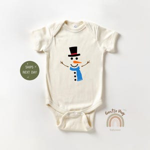 Snowman Baby Onesie®, Winter Holiday Bodysuit, Festive Christmas Baby Onesie®, Funny Newborn Baby Gift, Cute Baby Outfit