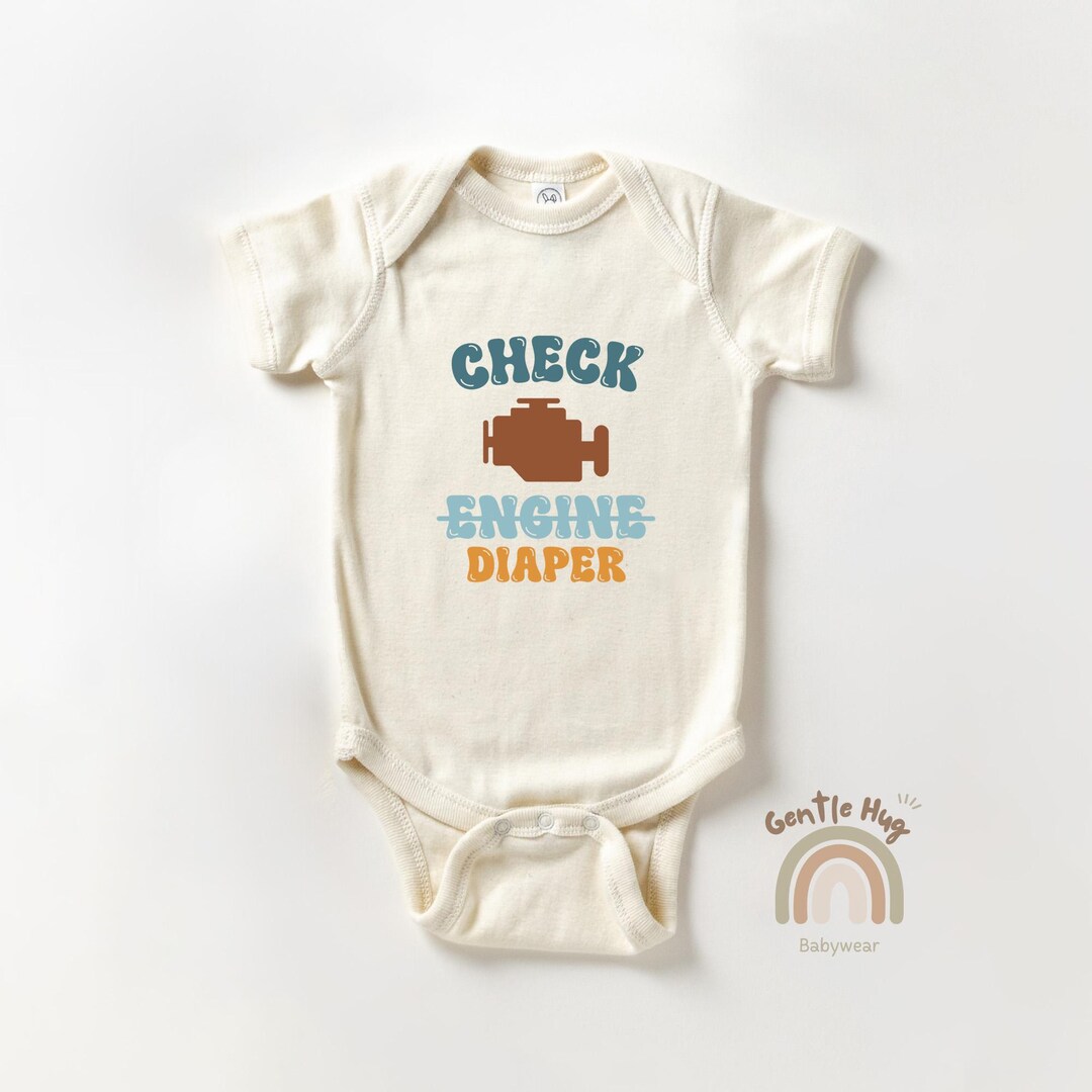 Check Engine Diaper Baby Bodysuit Funny Car Humor Bodysuit Mechanic ...