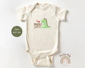 Snuggle Saurus Baby Bodysuit - Cute T-Rex Bodysuit - Dinosaur Baby Outfit - Funny Unisex Baby Shower Gift for Boys or Girls