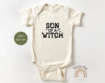 Son of a Witch Baby Bodysuit, Funny Halloween Baby Bodysuit, Cute Halloween Baby Bodysuit, Spooky Baby Clothes, Halloween Baby Gift